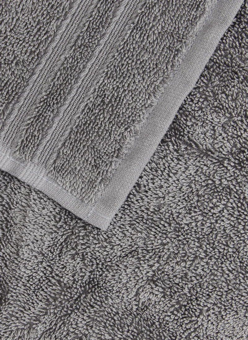 ماتلان أربع قطع فوط وجه قطن مصري داكن رمادي